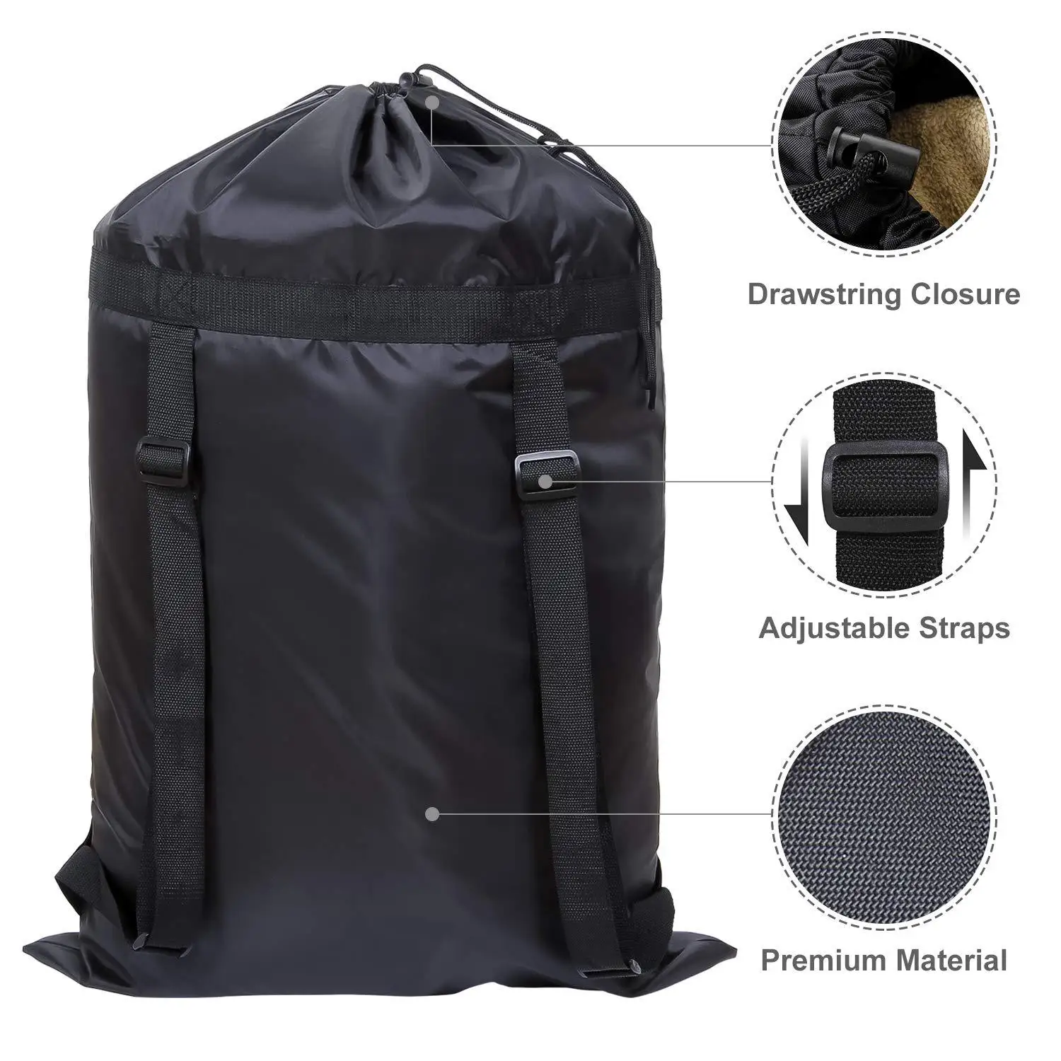 Heavy Equipment Washing - Black Oversized Polyester Waterproof Heavy-Duty Backpack