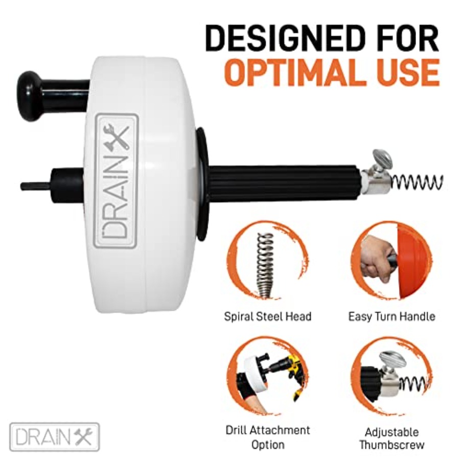DrainX Power Pro 50-FT Steel D - огляд і ціна Auger Drill Attachment
